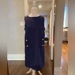 NWOT Navy Tweed Shift Dress